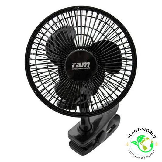 RAM Clip-Ventilator 15cm / 15W Umluftventilator für Growzelt Clipventilator